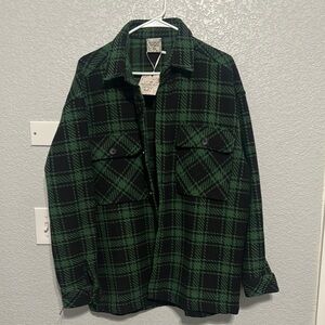 Green and Black Casual Button Down Shirt